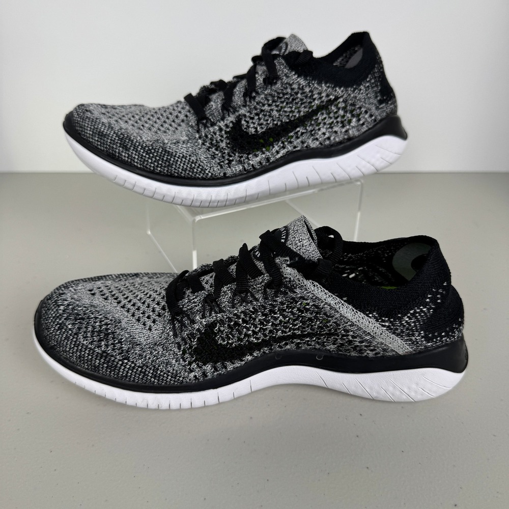 Nike Free RN Flyknit 2018 Black White Running Shoes 942839-101 Womens Size 5 NEW
